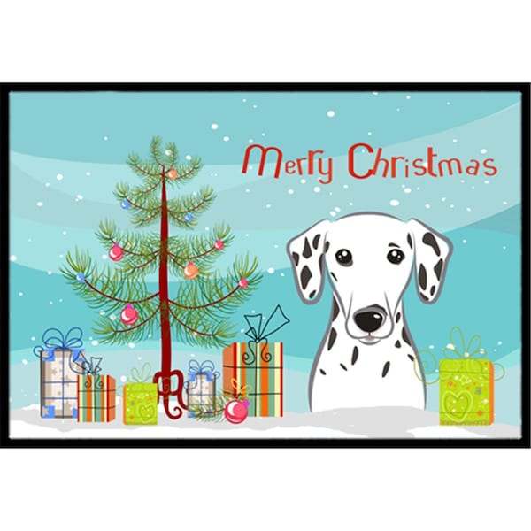 Carolines Treasures Christmas Tree and Dalmatian Indoor or Outdoor Mat- 18 x 27 BB1582MAT - main